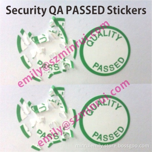 Prompt Quality Passed Destructible Labels,dia 20mm Round Security Calibration Qa Passed Labels,eggshell Stickers